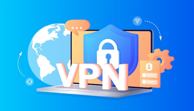 Premium Vector | VPN Service Concept Using VPN to protect his personal ...