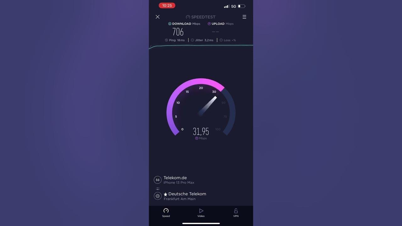 5G Telekom Speedtest (T-Mobile Germany) FAST Telekom.de iPhone 13 Pro ...