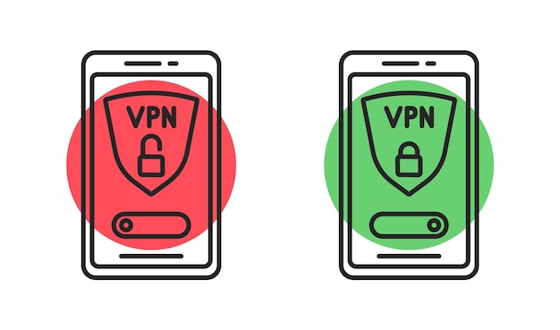 Premium Vector | Secure vpn connection concept icons for on and off vpn ...