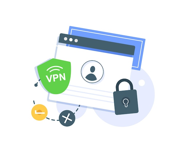 Premium Vector | Vpn service to protect his personal dataprivacy ...