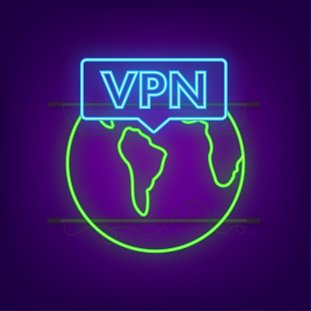 Premium Vector | Secure vpn connection concept neon style virtual ...