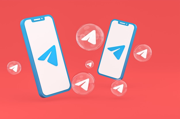 Premium Photo | Telegram icon on screen smartphone or mobile phone 3d ...