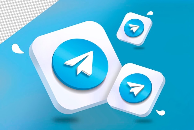 Premium PSD | Telegram 3d icon